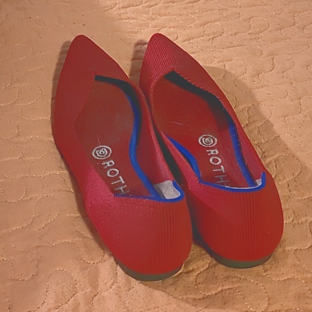 Rothy's The Point, bright red, size 6.5